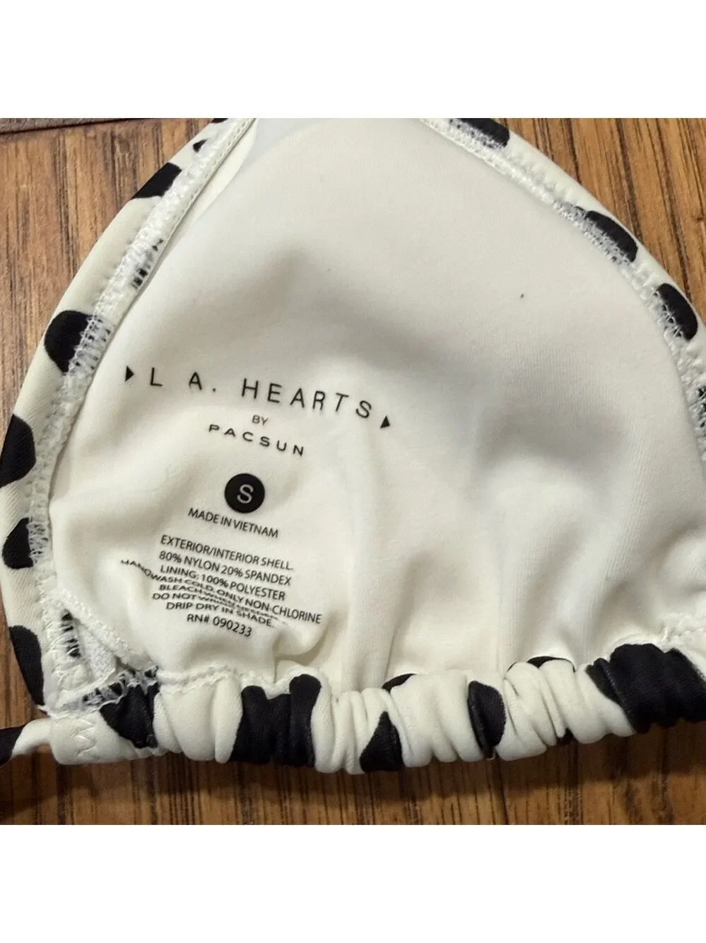 L.A. Hearts by Pacsun black and white cow print string bikini size S